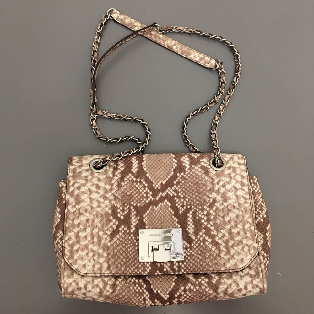 MK Snakeskin embossed leather two way bag